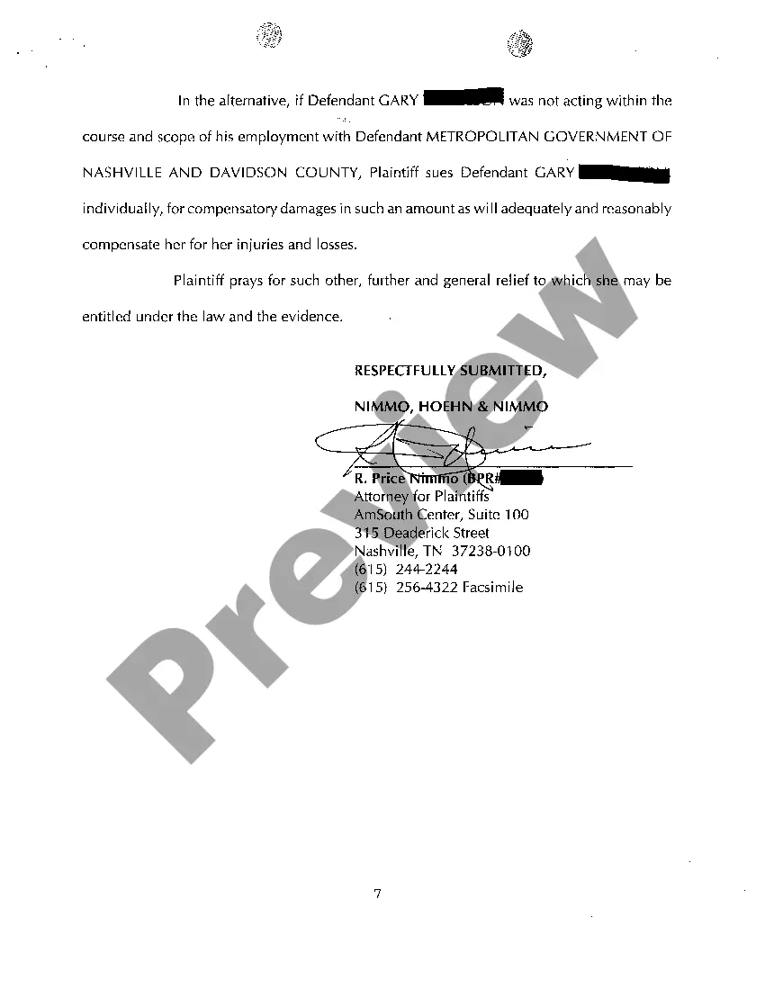 Preview A01 Complaint regarding Collision with a Fire Truck