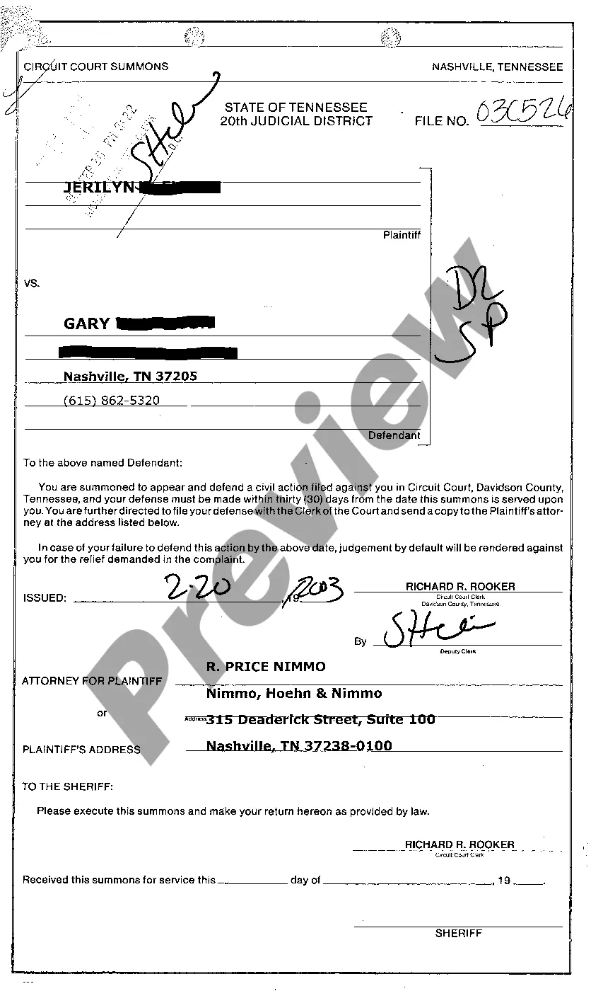 Preview A04 Return On Service of Summons By Mail