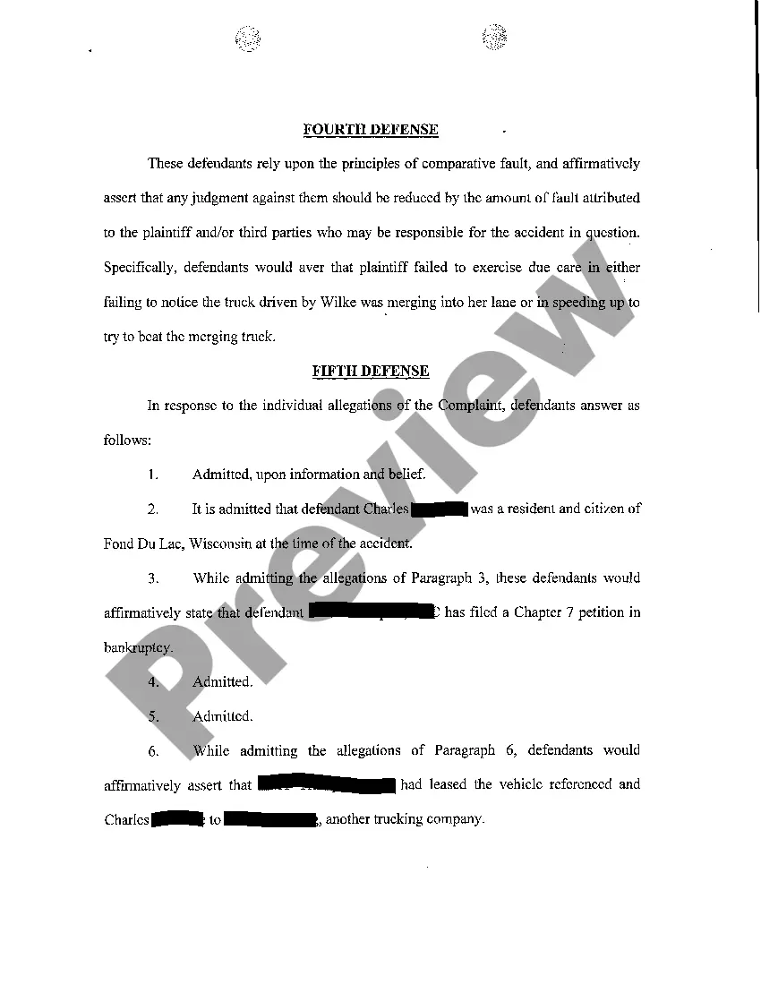 Preview A05 Answer regarding collision with tractor trailer