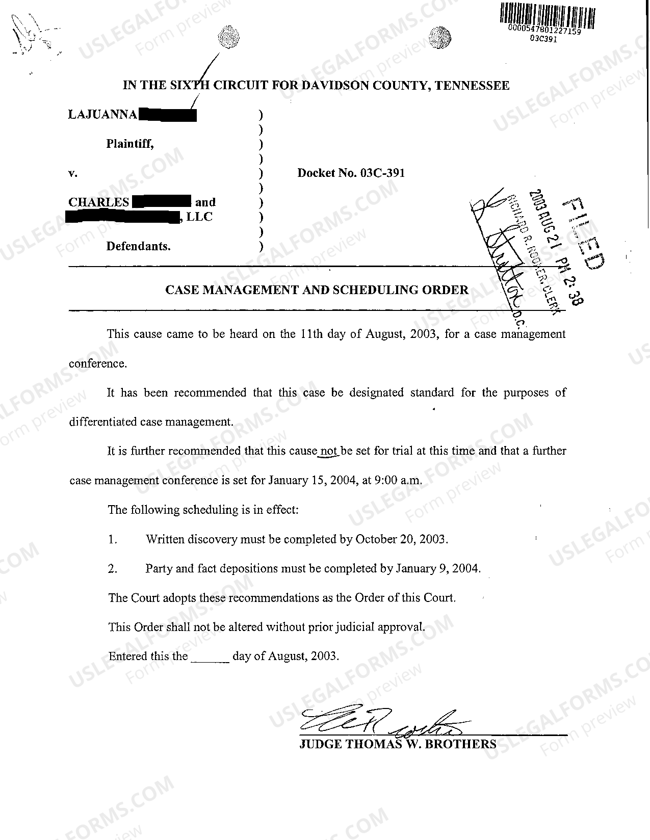 Murfreesboro Tennessee Notice of Appearance of Defendant's Counsel US