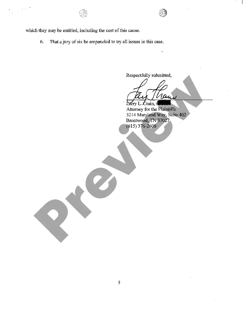 Get A01 Complaint regarding collision with tractor trailer Preview A01 Complaint regarding collision with tractor trailer