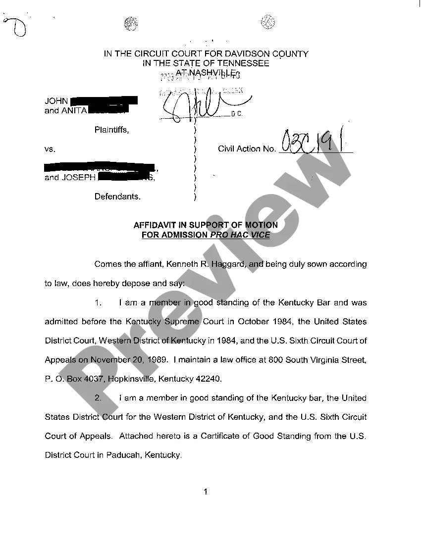 Preview A06 Motion For Admission Pro Hac Vice