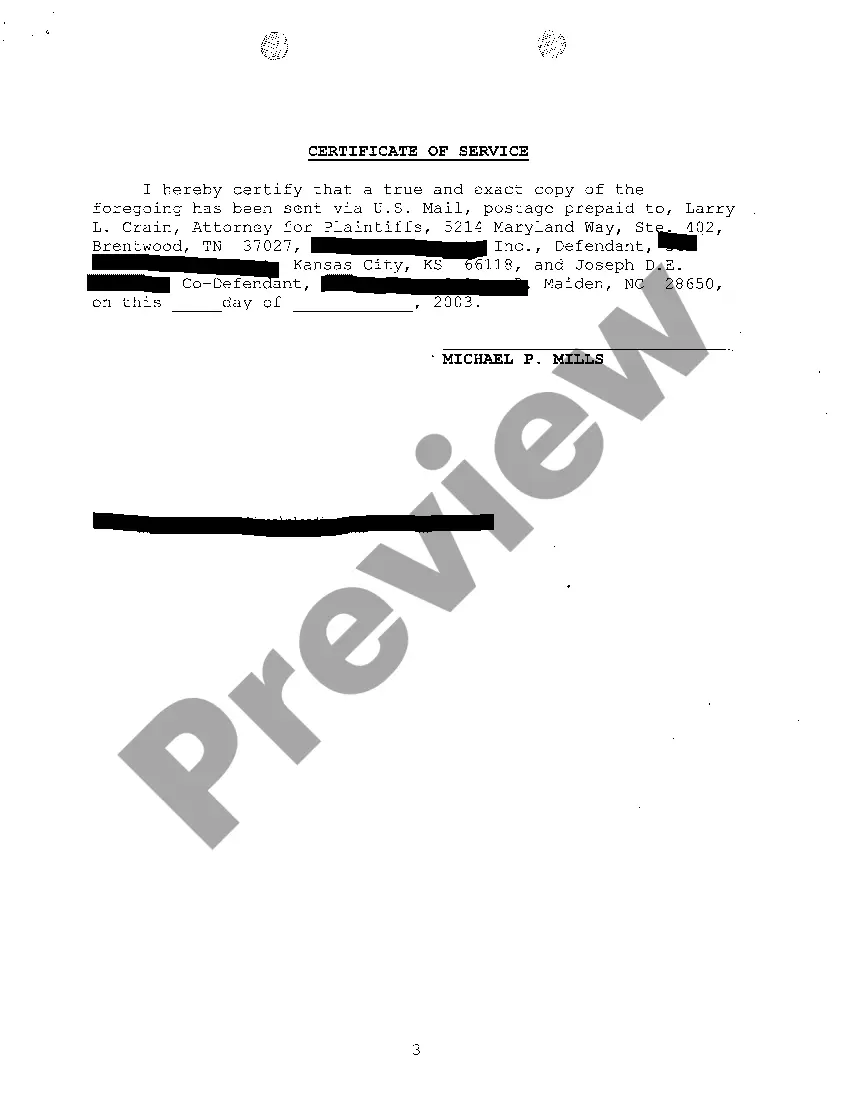 Preview A03 Intervening Complaint By Third Party Demanding Money Judgment Against Defendants