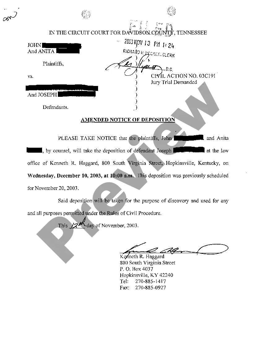 Preview A05 Notice of Canceled Deposition