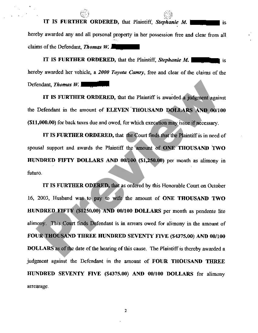 Get A07 Final Decree Granting Absolute Divorce from Defendant Preview A07 Final Decree Granting Absolute Divorce from Defendant