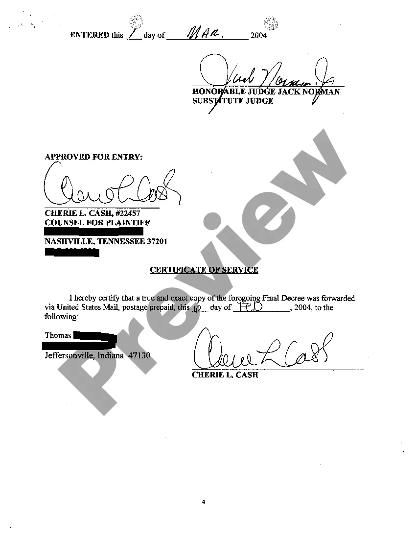 Get A07 Final Decree Granting Absolute Divorce from Defendant Preview A07 Final Decree Granting Absolute Divorce from Defendant