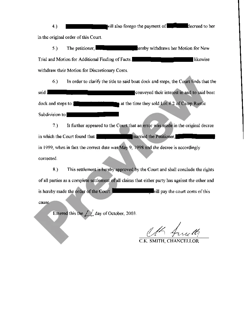 Get A09 Agreed Order regarding settlement of case Preview A09 Agreed Order regarding settlement of case