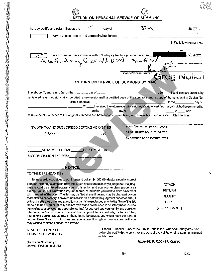 Preview A04 Circuit Court Summons