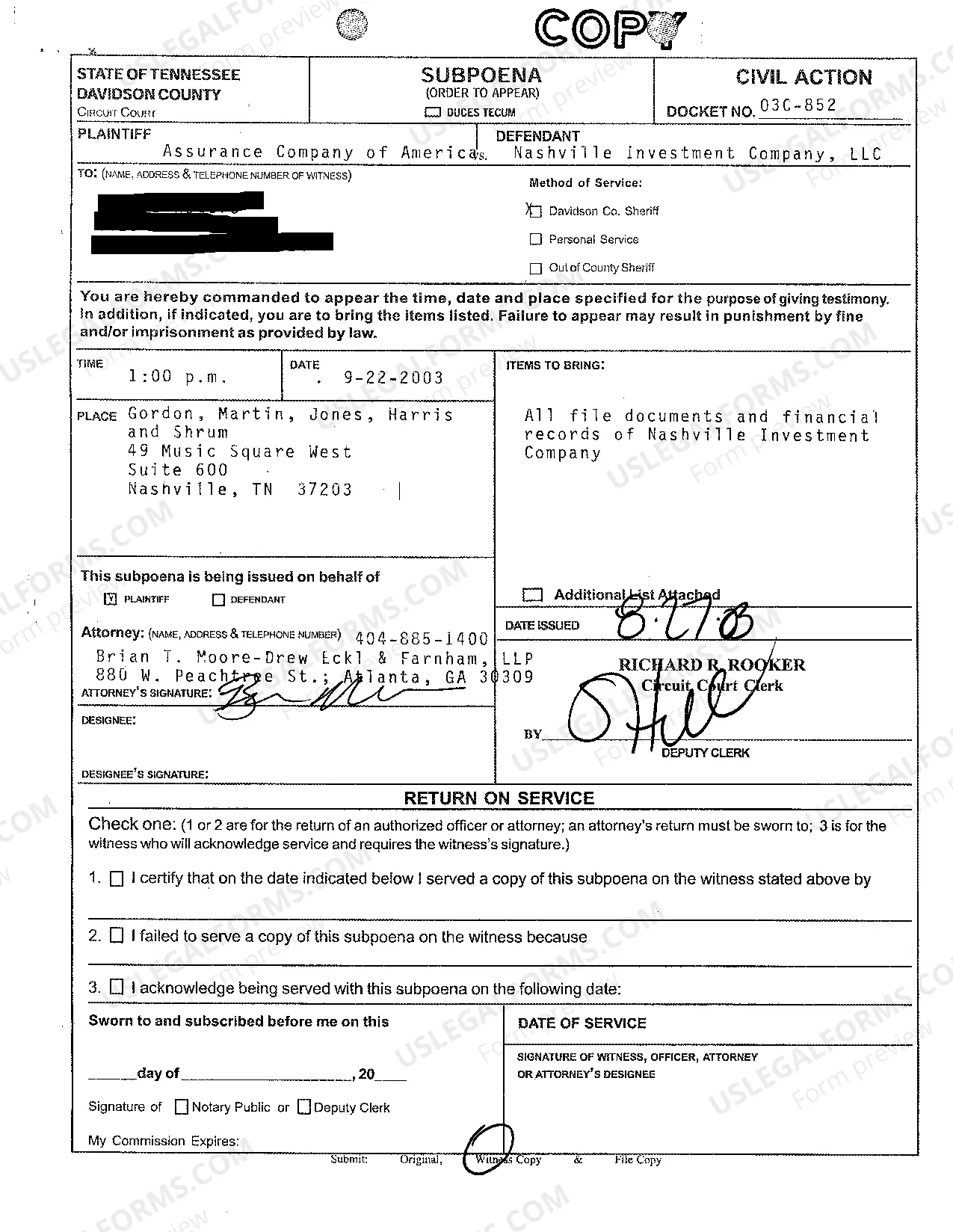 Preview Cost Bond to Act as Surety for Payments of Costs Awarded Against the Principal