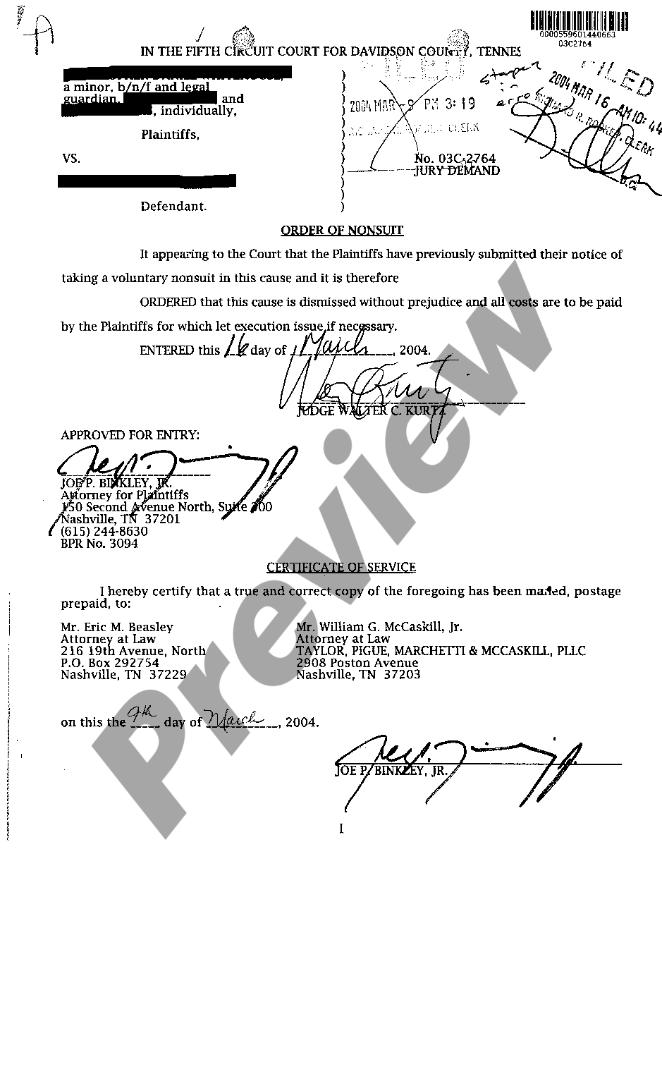 knoxville-tennessee-notice-of-nonsuit-taken-by-plaintiffs-us-legal-forms