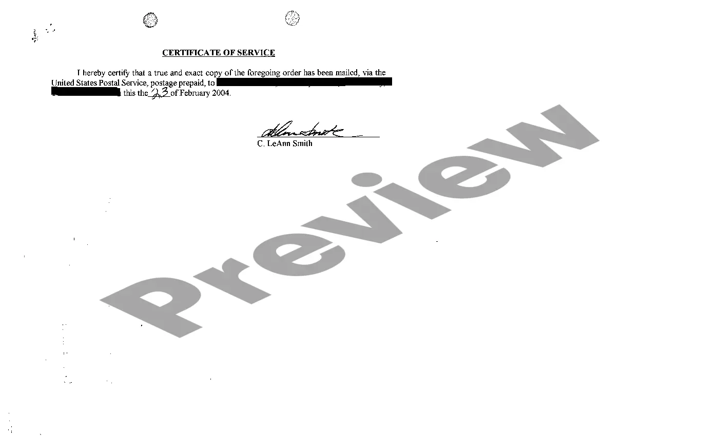 Preview A05 Order to Set Matter for Hearing