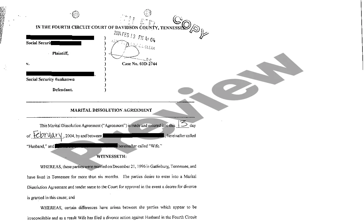 Preview A08 Final Decree of Divorce - part 1