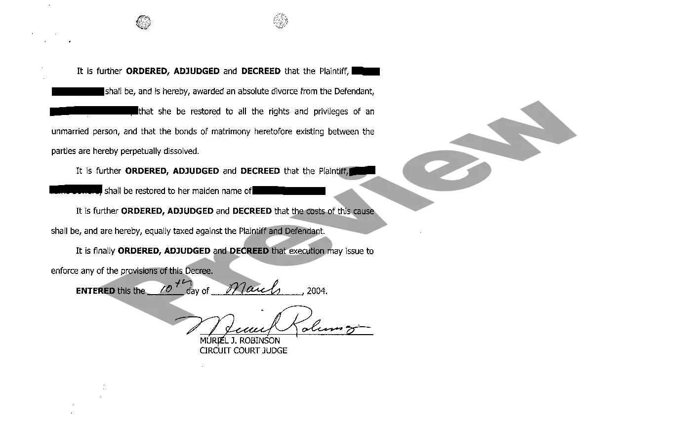 Get A12 Final Decree of Divorce - part 4 Preview A12 Final Decree of Divorce - part 4