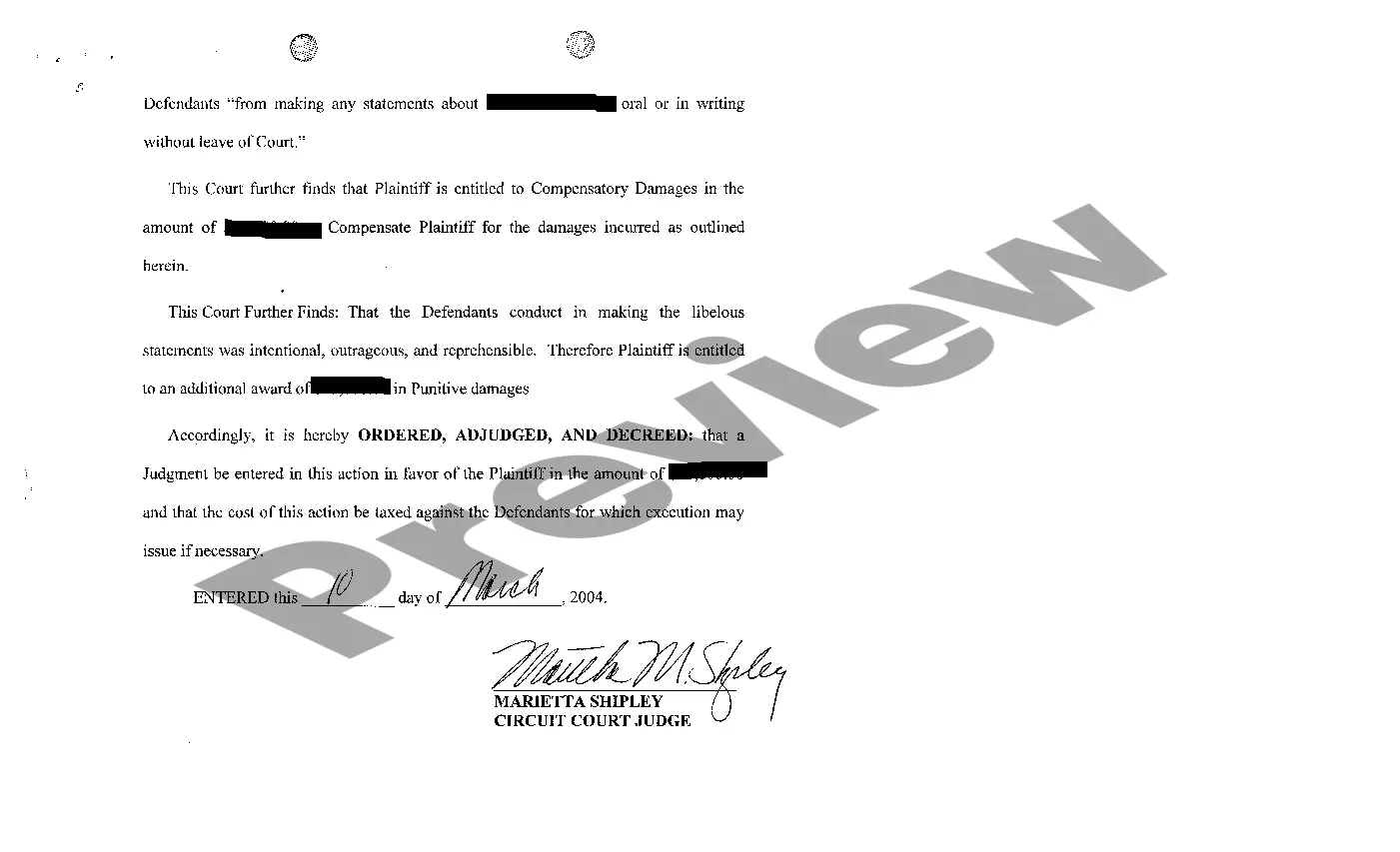 Preview A07 Order granting judgment for Plaintiff on libel claim