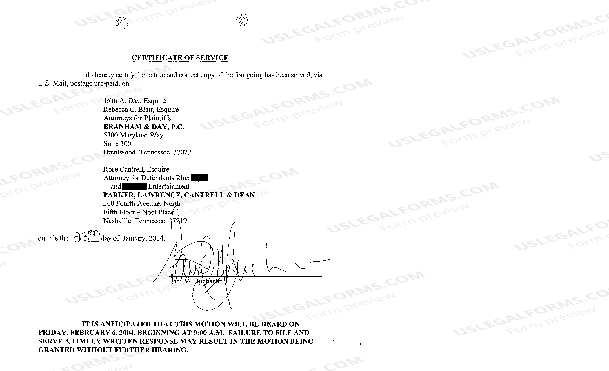 Memphis Tennessee Motion to Quash Notices of Depositions US Legal Forms