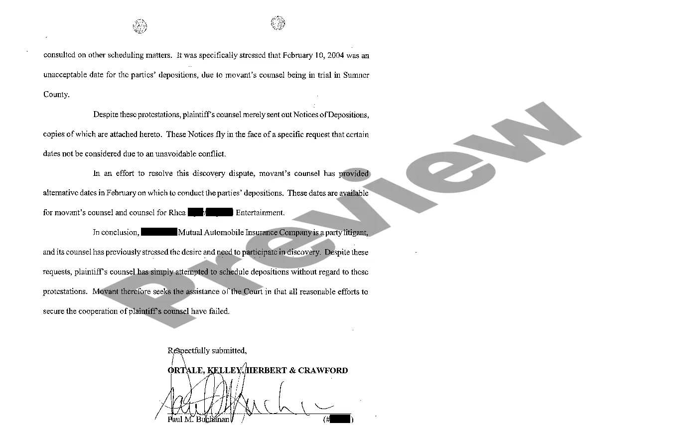 Get A11 Motion to Quash Notices of Depositions Preview A11 Motion to Quash Notices of Depositions