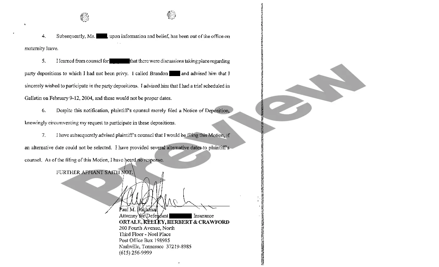 Preview A14 Affidavit of Attorney regarding Notices of Depositions