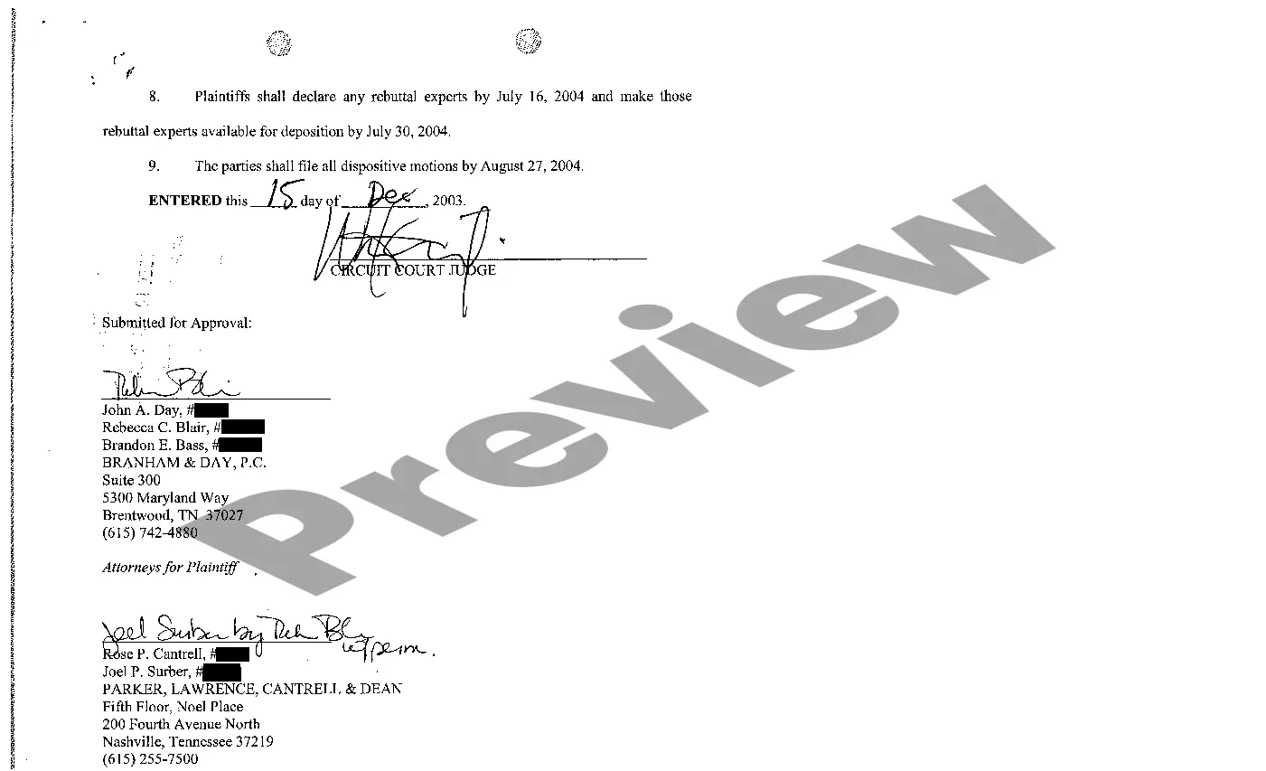 Preview A17 Agreed Scheduling Order