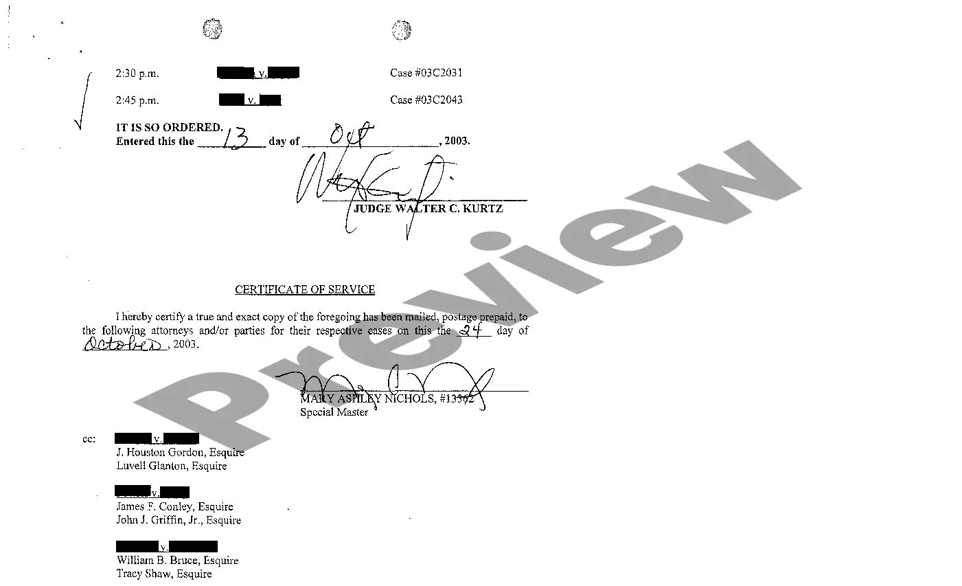 Preview A21 Order regarding status conference