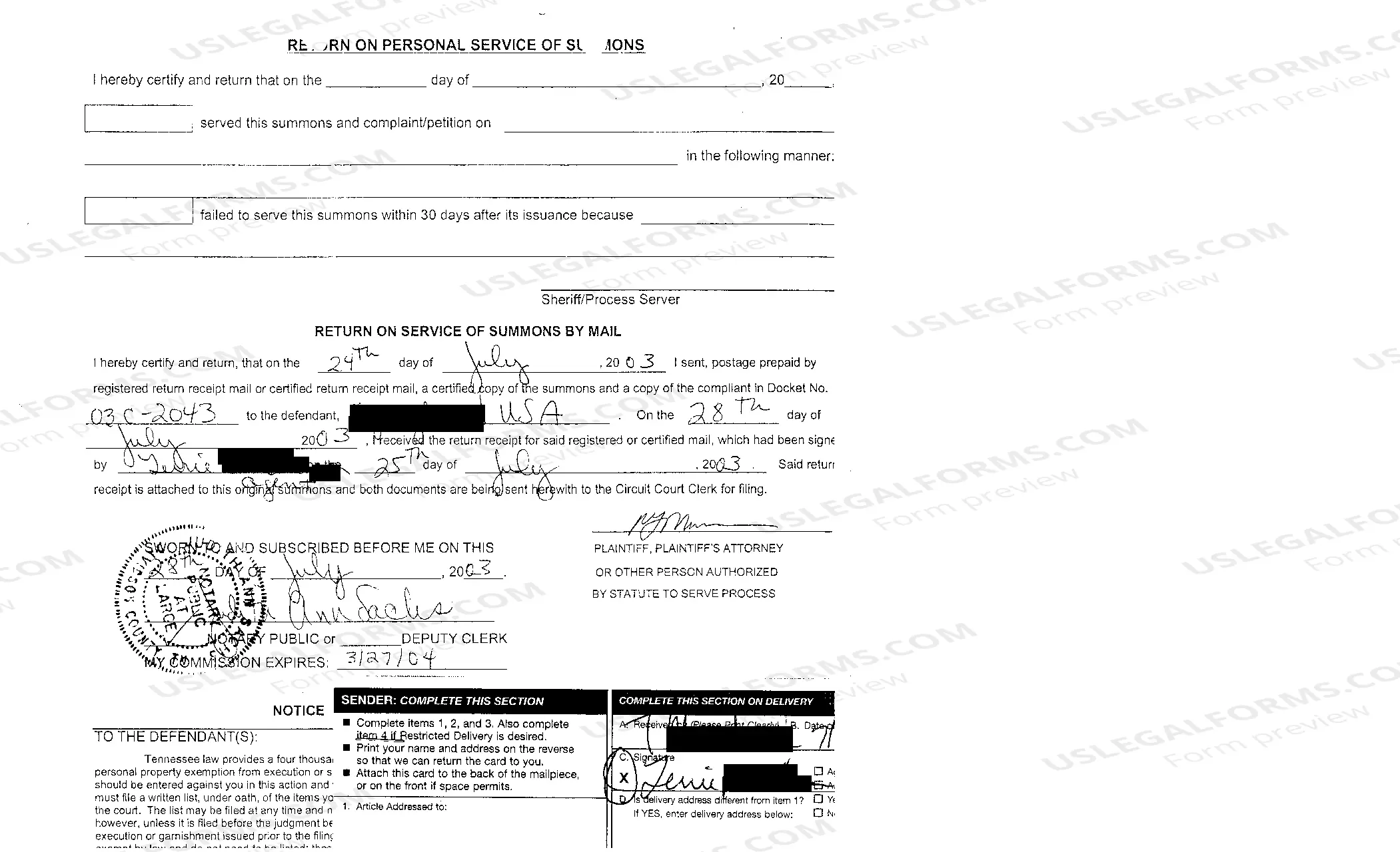 Preview A23 Circuit Court Summons