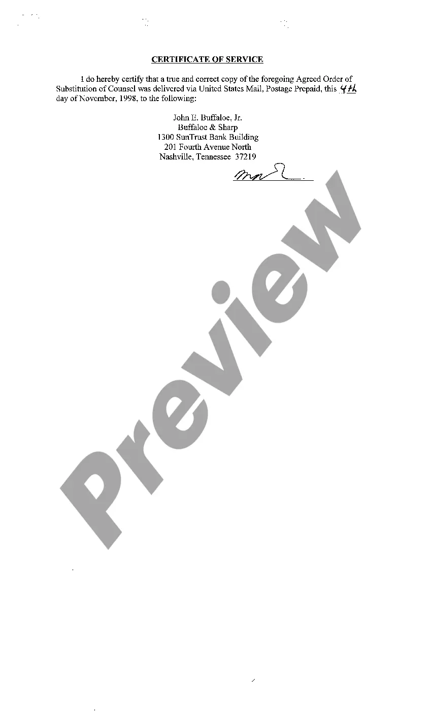 Preview A03 Agreed Order of Substitution of Counsel