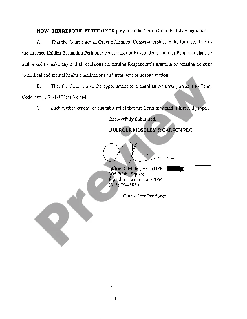 Preview A01 Emergency Petition For Conservatorship