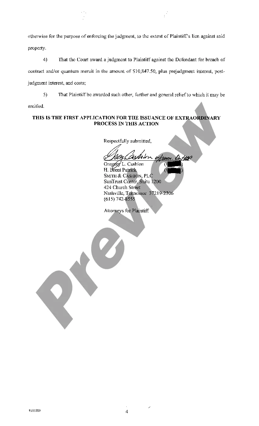 Preview A01 Verified Complaint regarding Verbal Agreement for Services