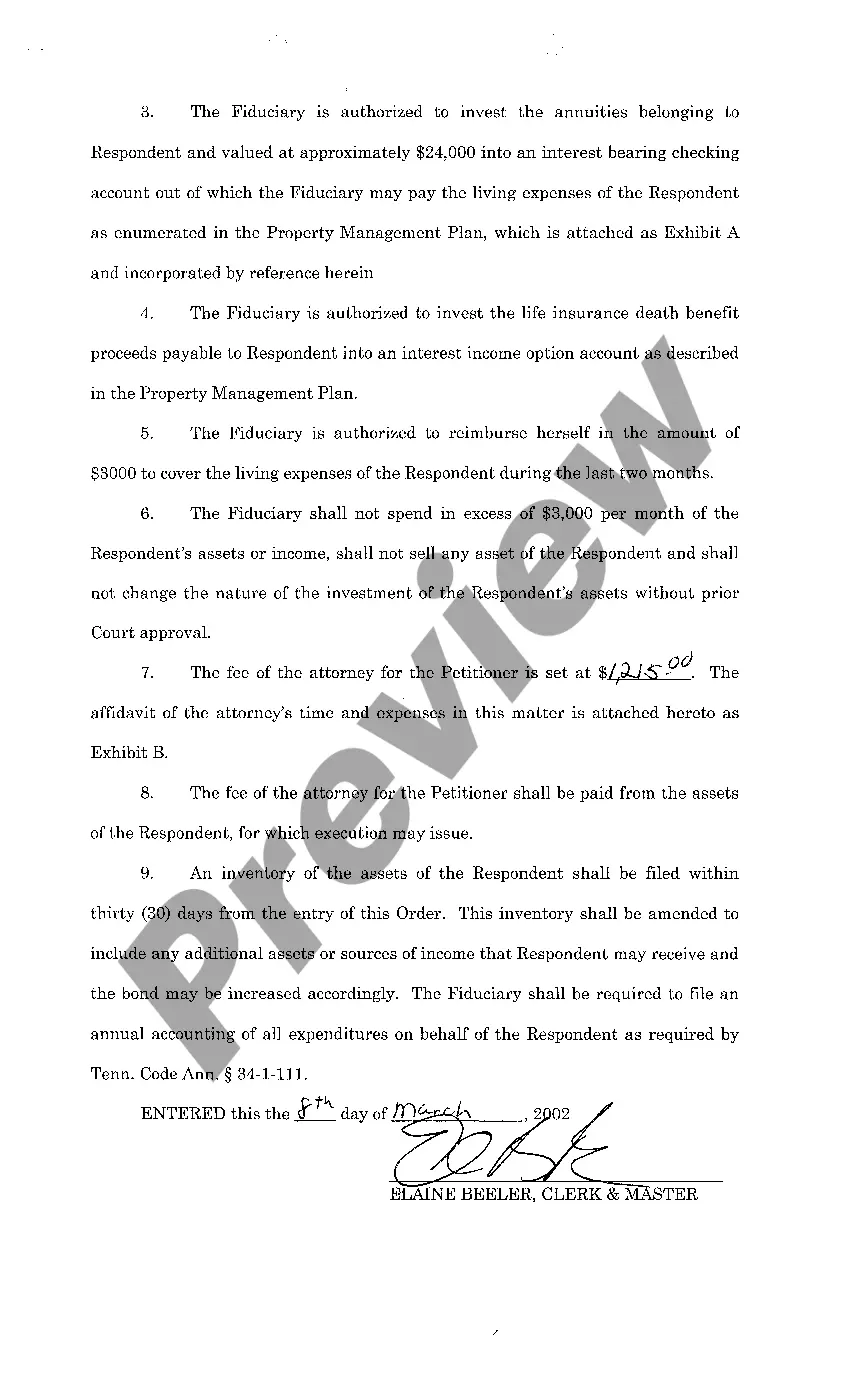 Preview A04 Order Appointing Guardian of Minor