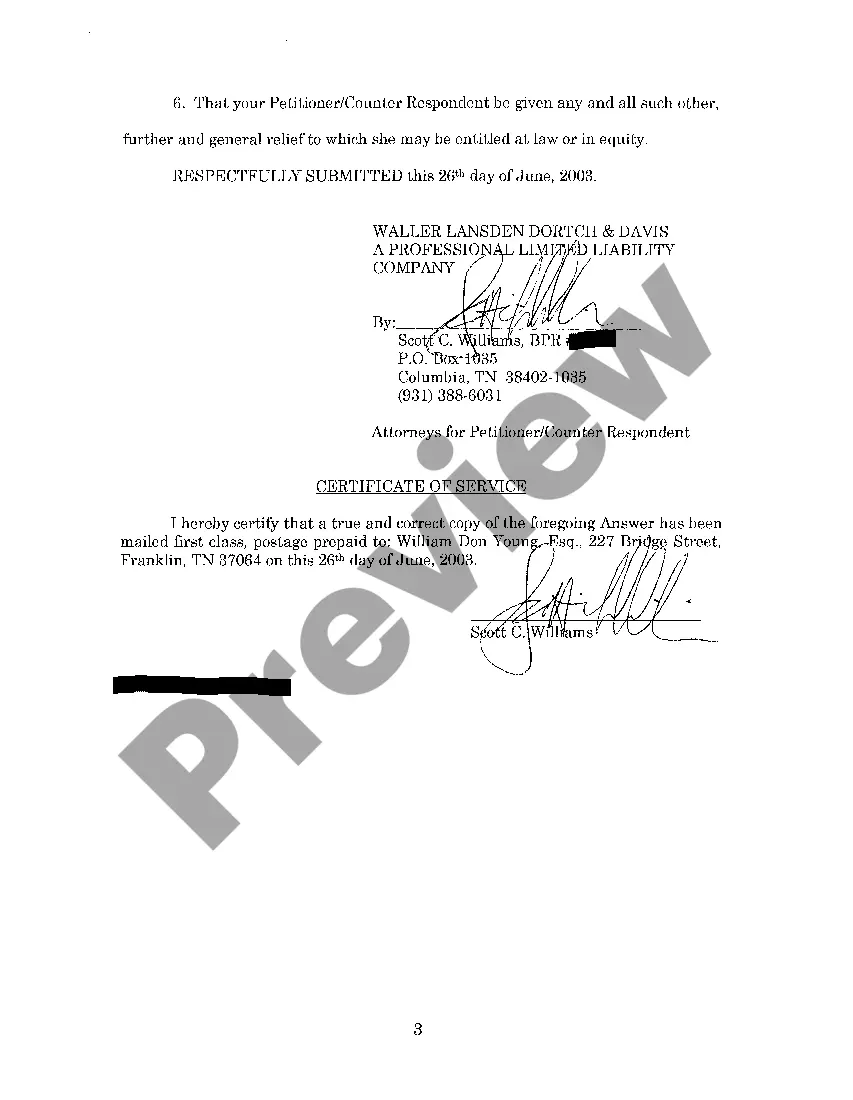 Preview A03 Answer To Counter Petition Requesting Establishment of Paternity Test