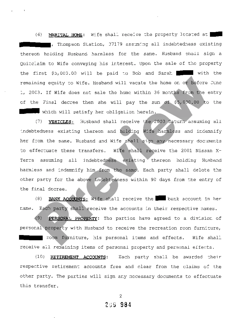 Preview A04 Final Decree of Divorce with Minor Children Based Upon Irreconcilable Differences