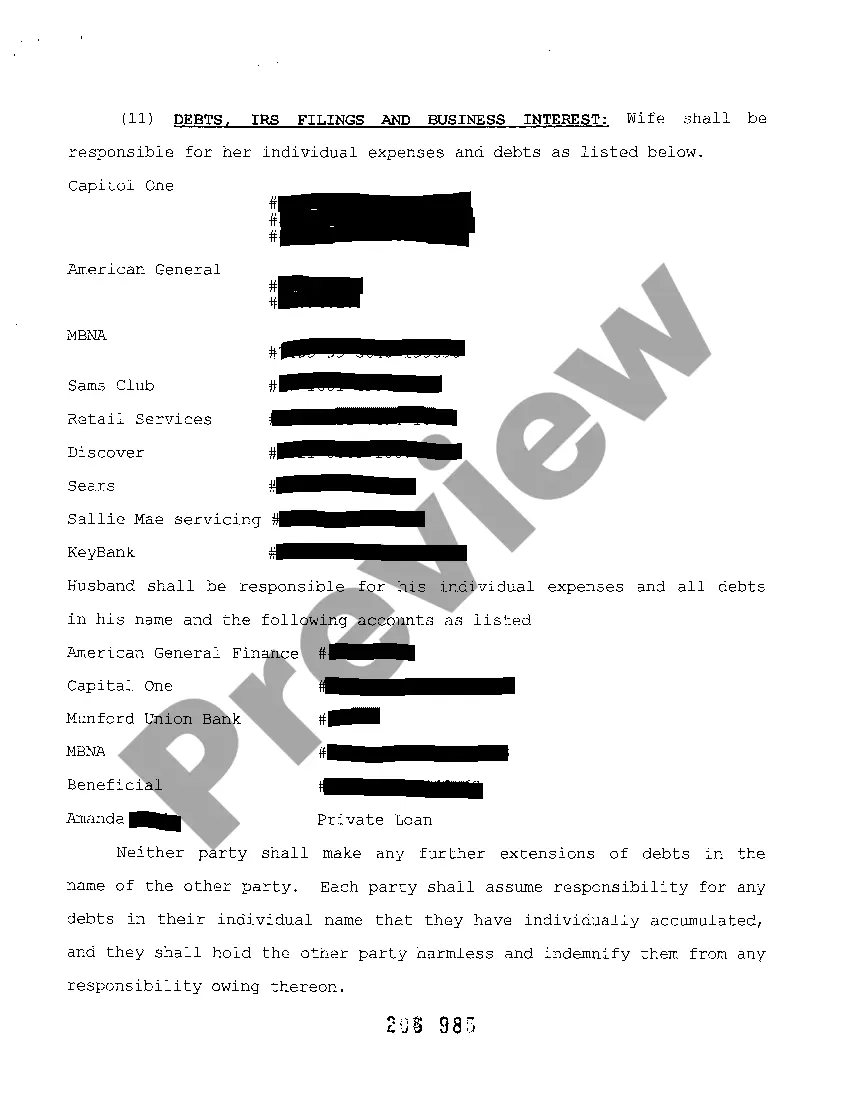 Preview A04 Final Decree of Divorce with Minor Children Based Upon Irreconcilable Differences