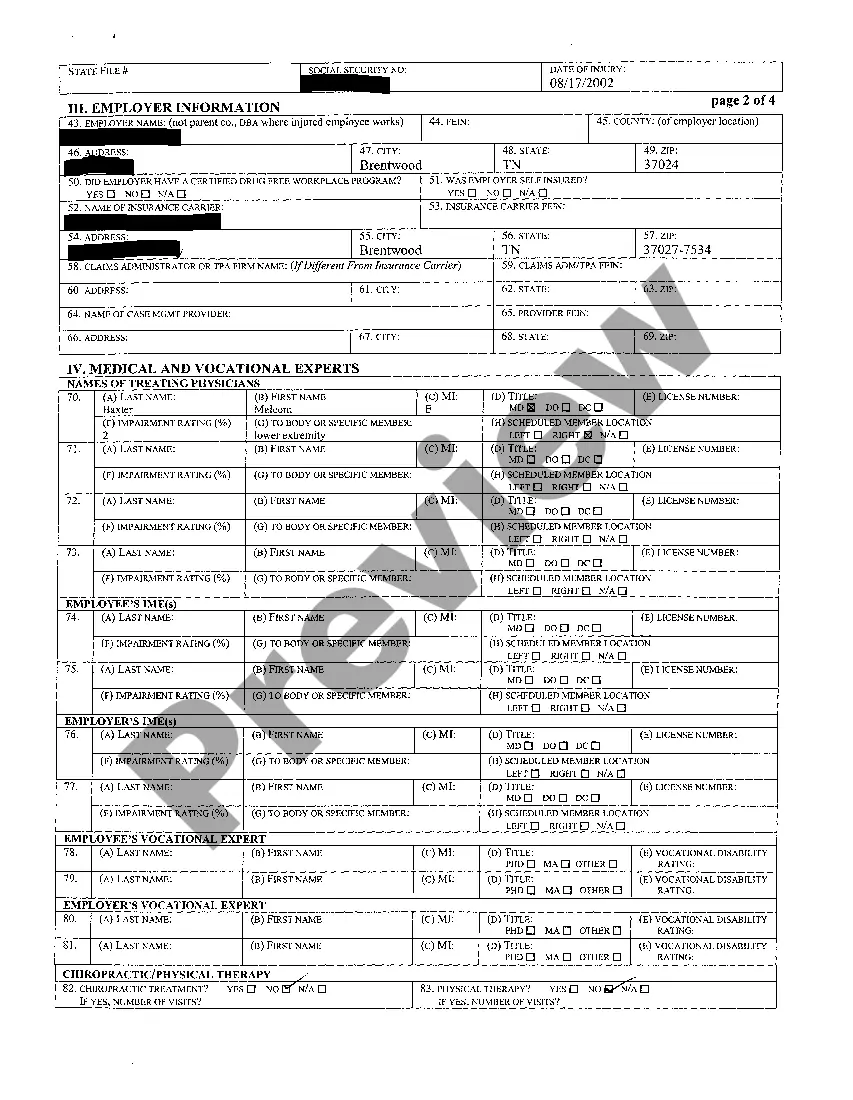 Preview A02 Workers Compensation Statistical Data Form