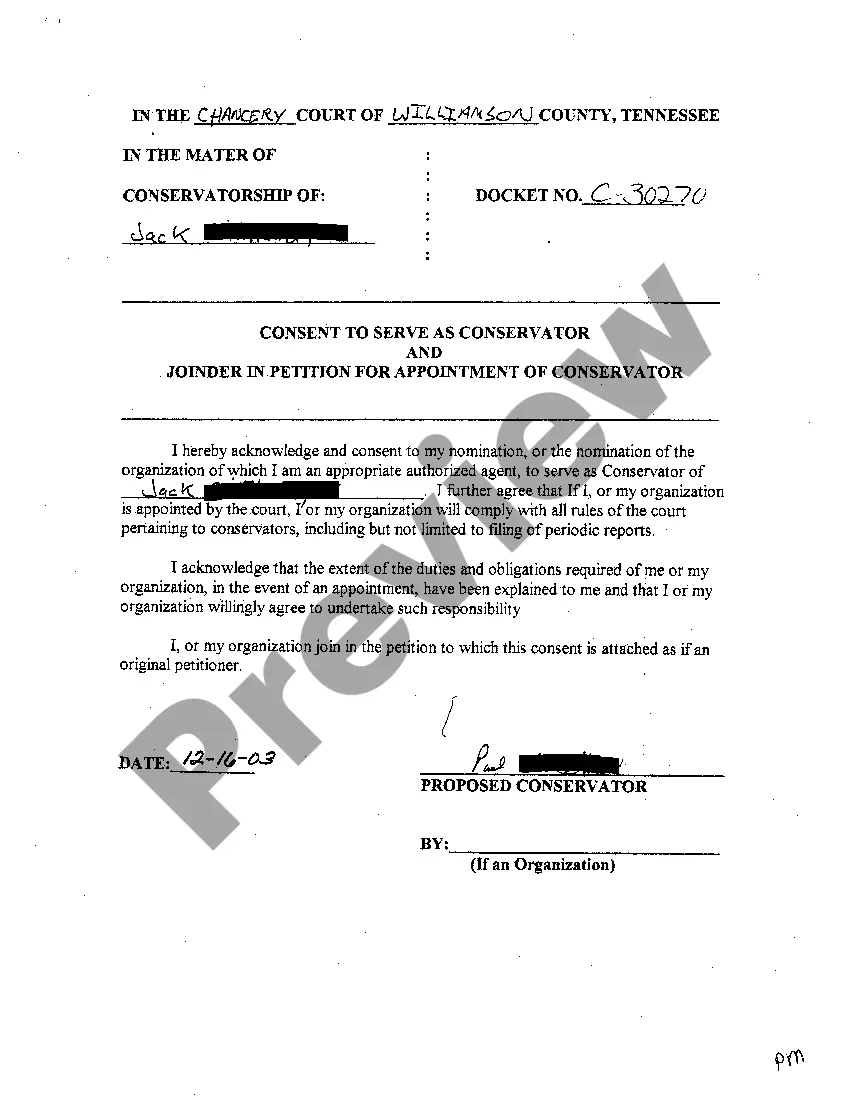 Preview A02 Consent To Conserve As Conservator And Joiner