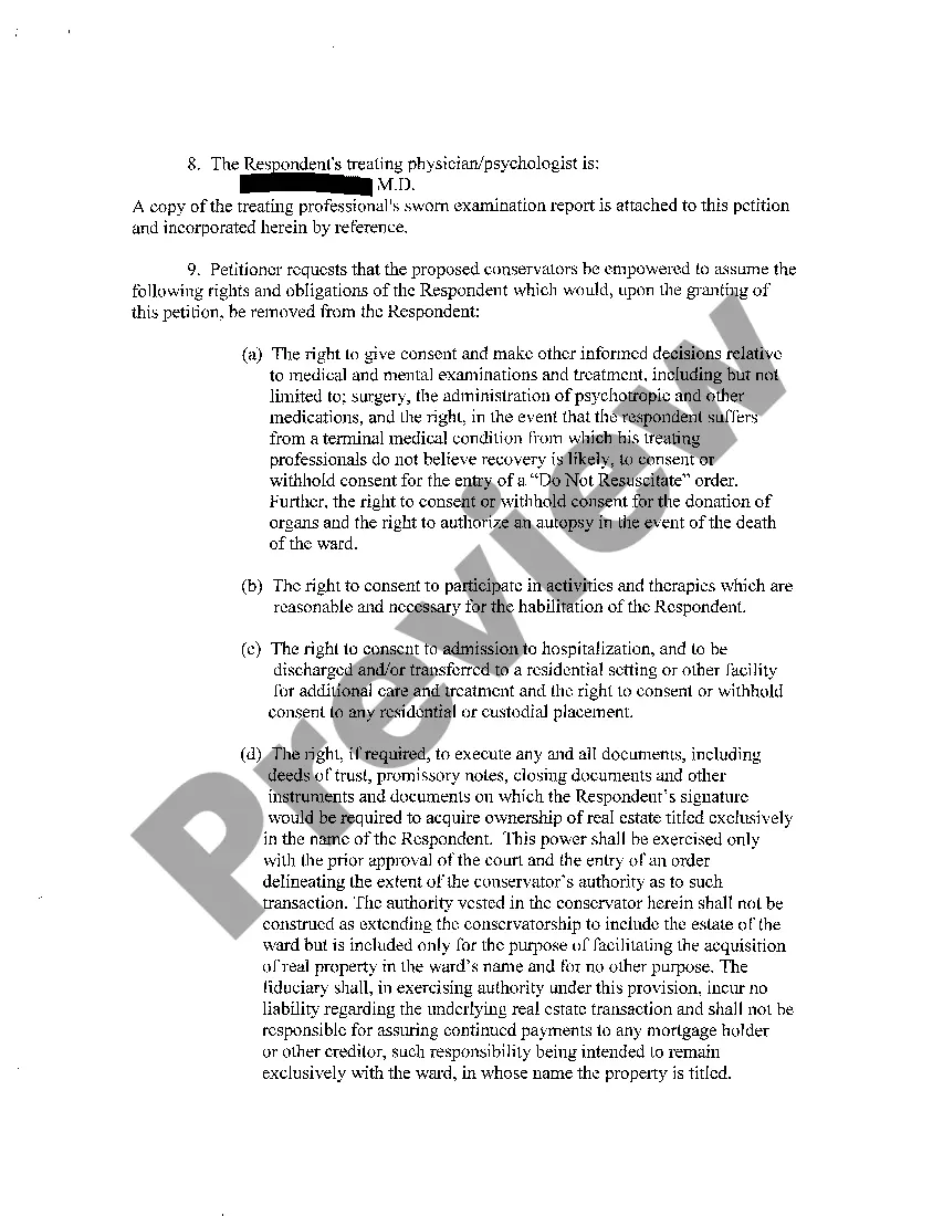 Get A01 Petition for Appointment of Co-Conservators and Standby Conservator Preview A01 Petition for Appointment of Co-Conservators and Standby Conservator
