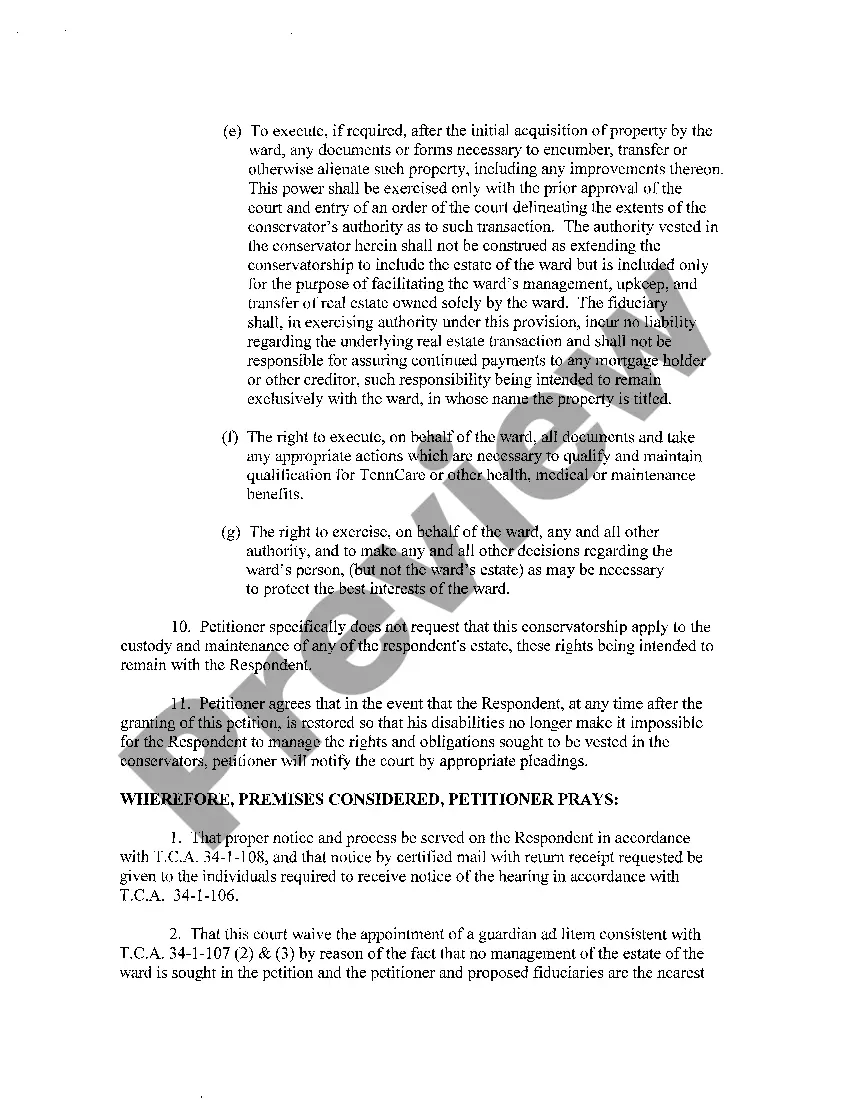 Get A01 Petition for Appointment of Co-Conservators and Standby Conservator Preview A01 Petition for Appointment of Co-Conservators and Standby Conservator