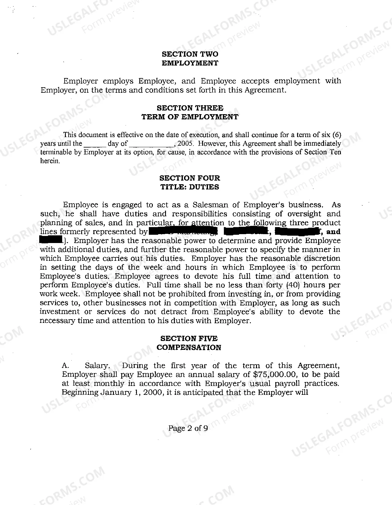 Preview A02 Employment Agreement Tennessee