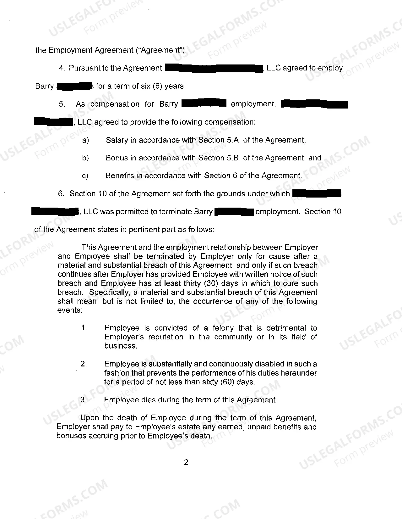 Preview A01 Complaint regarding Employment Contract and Failure to Pay Compensation as Agreed