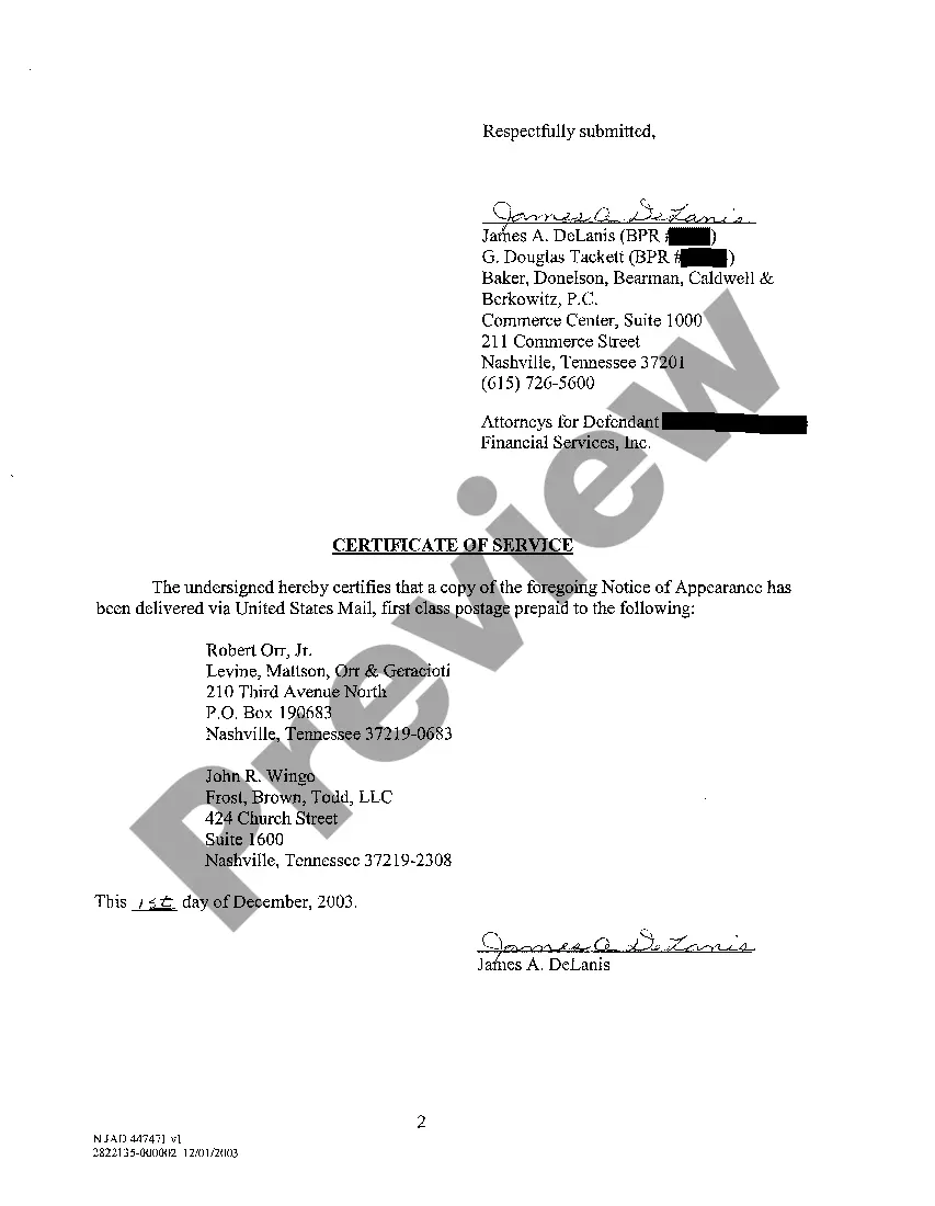 Preview A05 Appearance and Request To Receive Notice