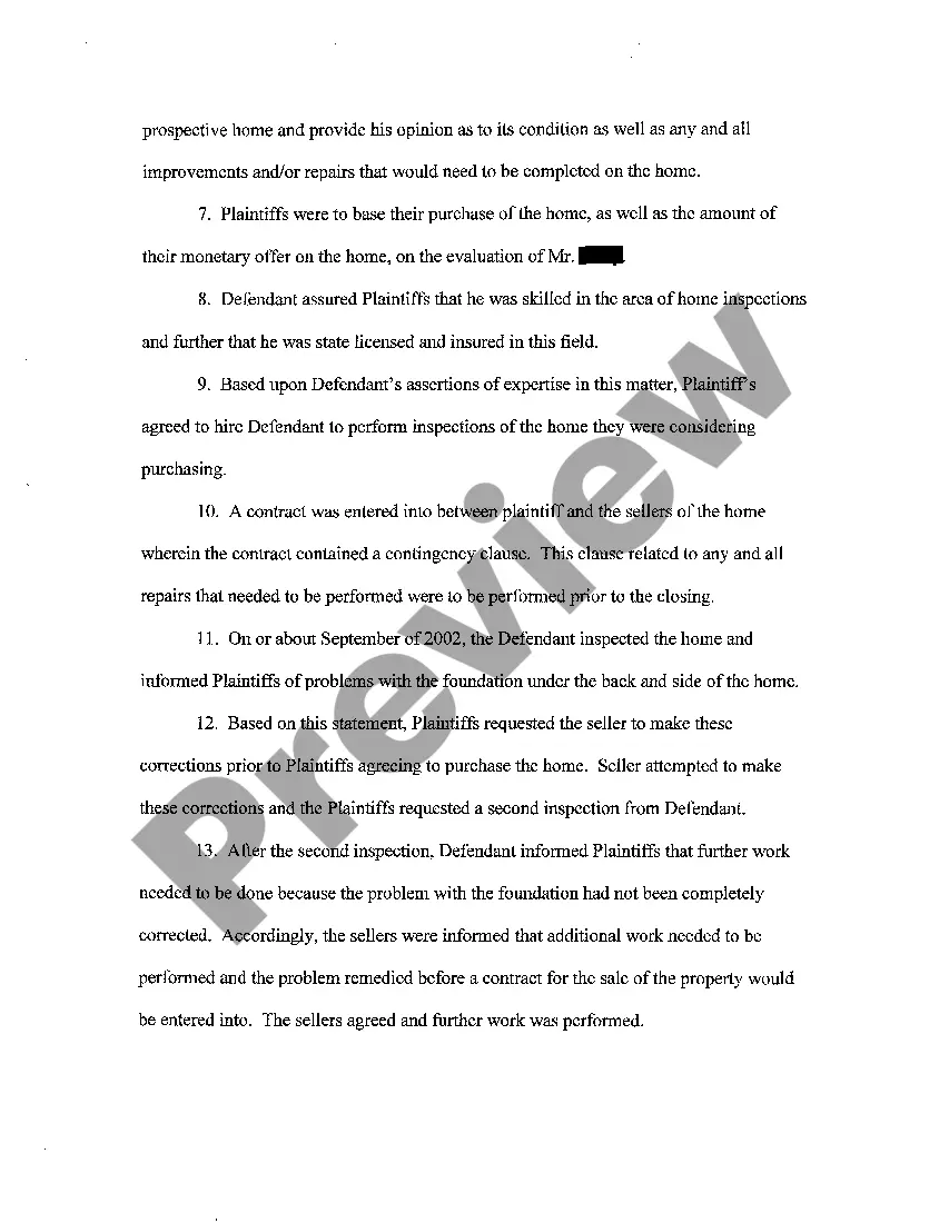 Preview A01 Complaint Against Home Inspector