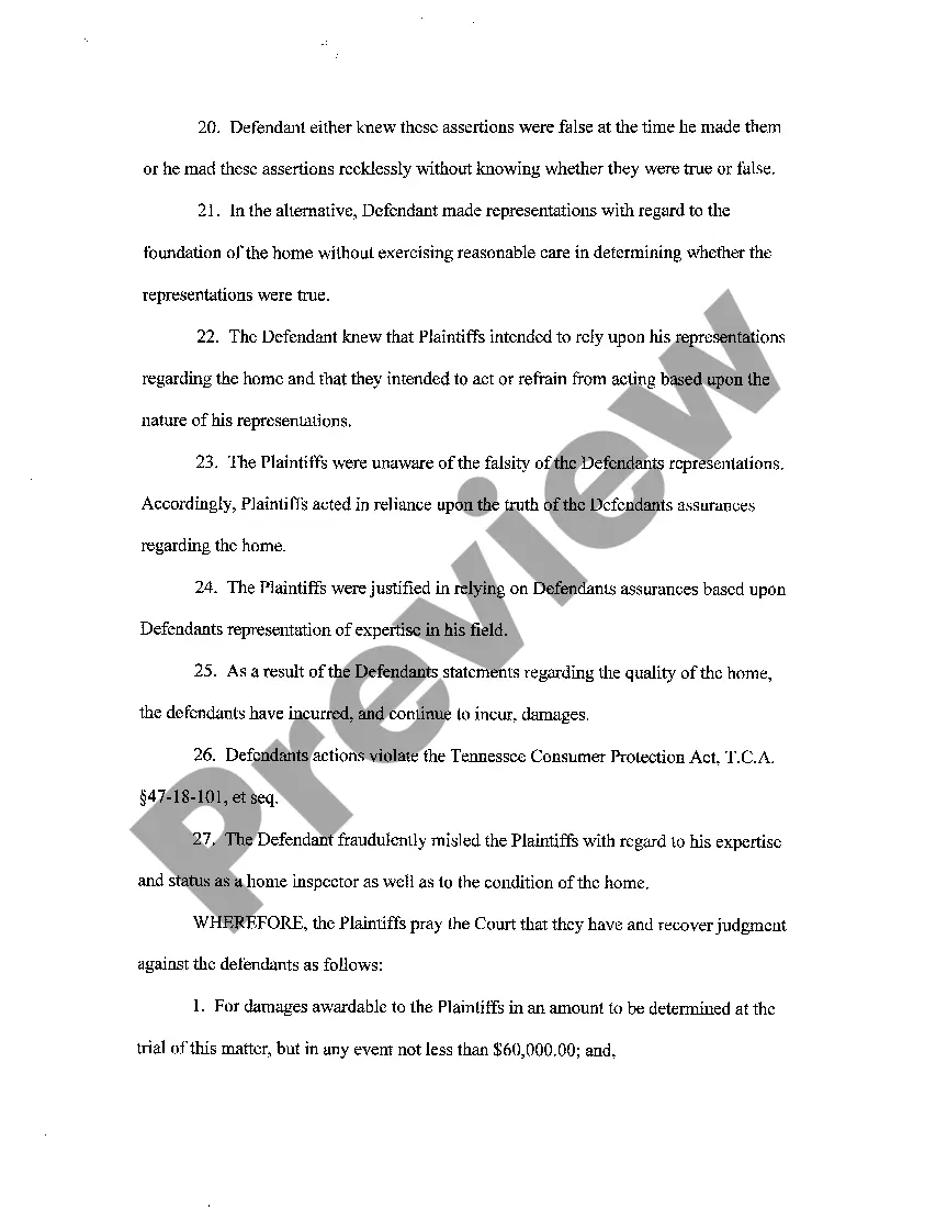 Preview A01 Complaint Against Home Inspector