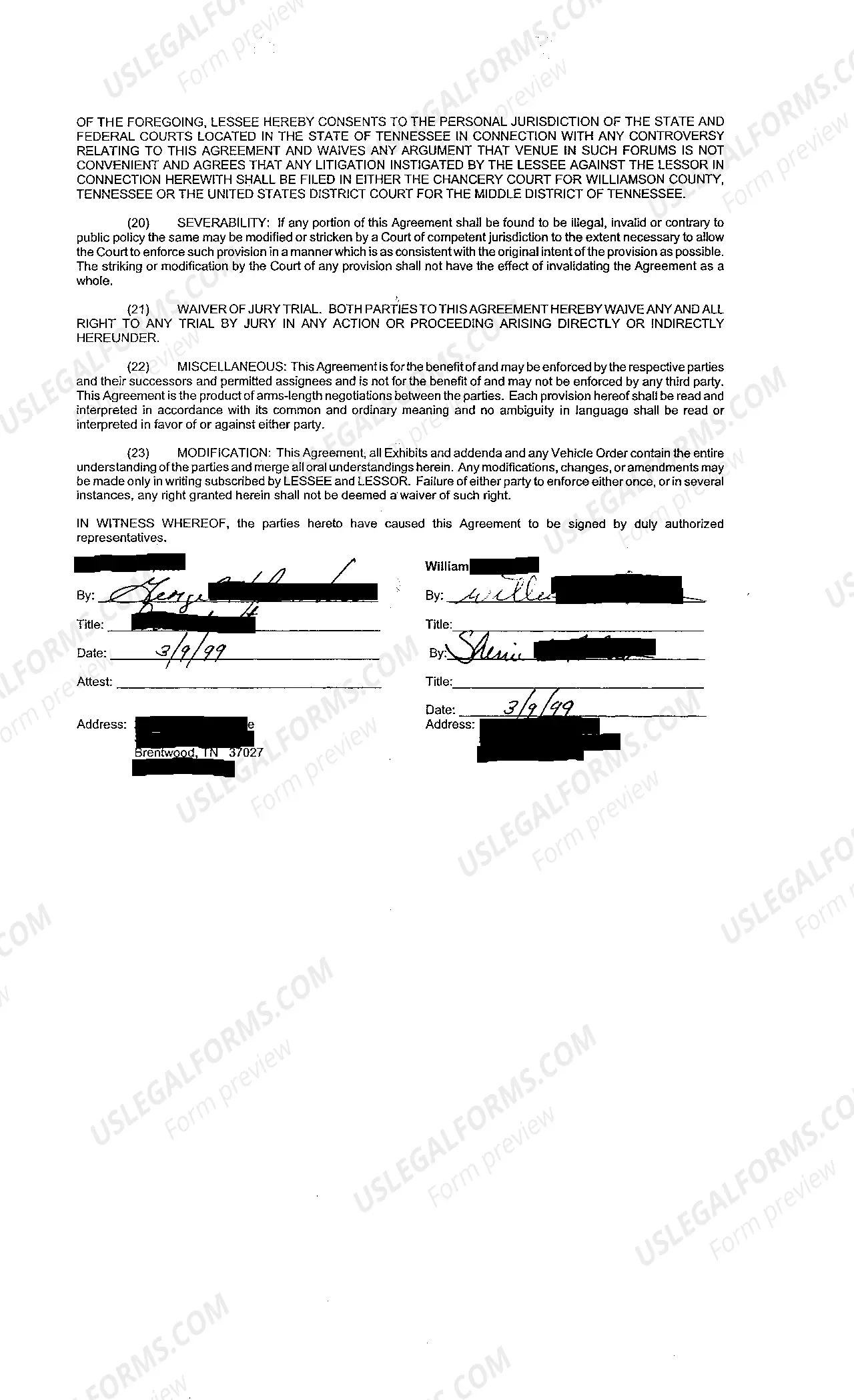 Preview A02 Exhibit A - Commercial Transportation Lease Agreement
