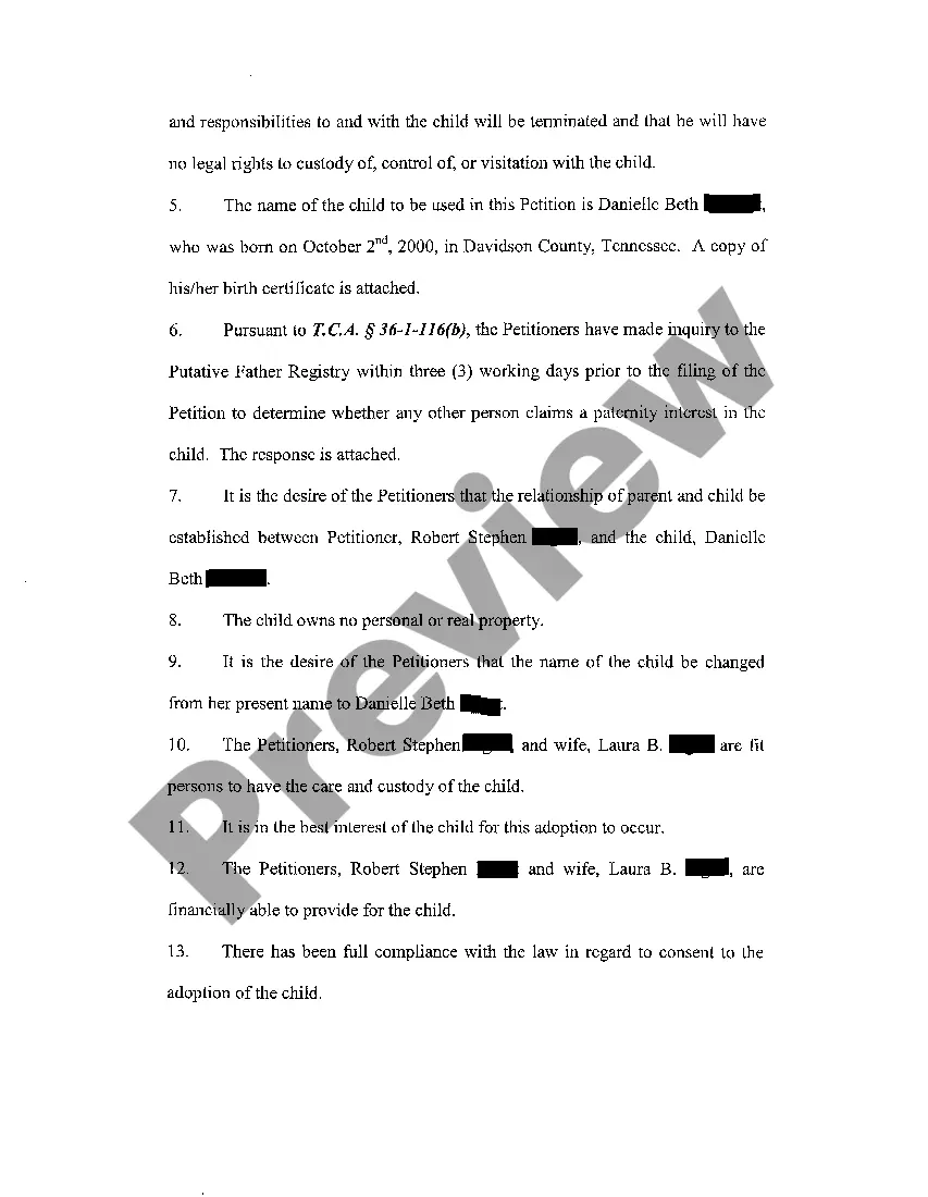 Preview A01 Petition For Adoption