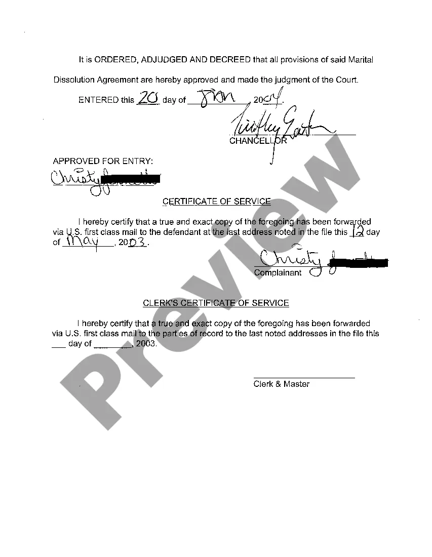Get A03 Final Decree for Divorce Based Upon Irreconcilable Differences Without Children Preview A03 Final Decree for Divorce Based Upon Irreconcilable Differences Without Children