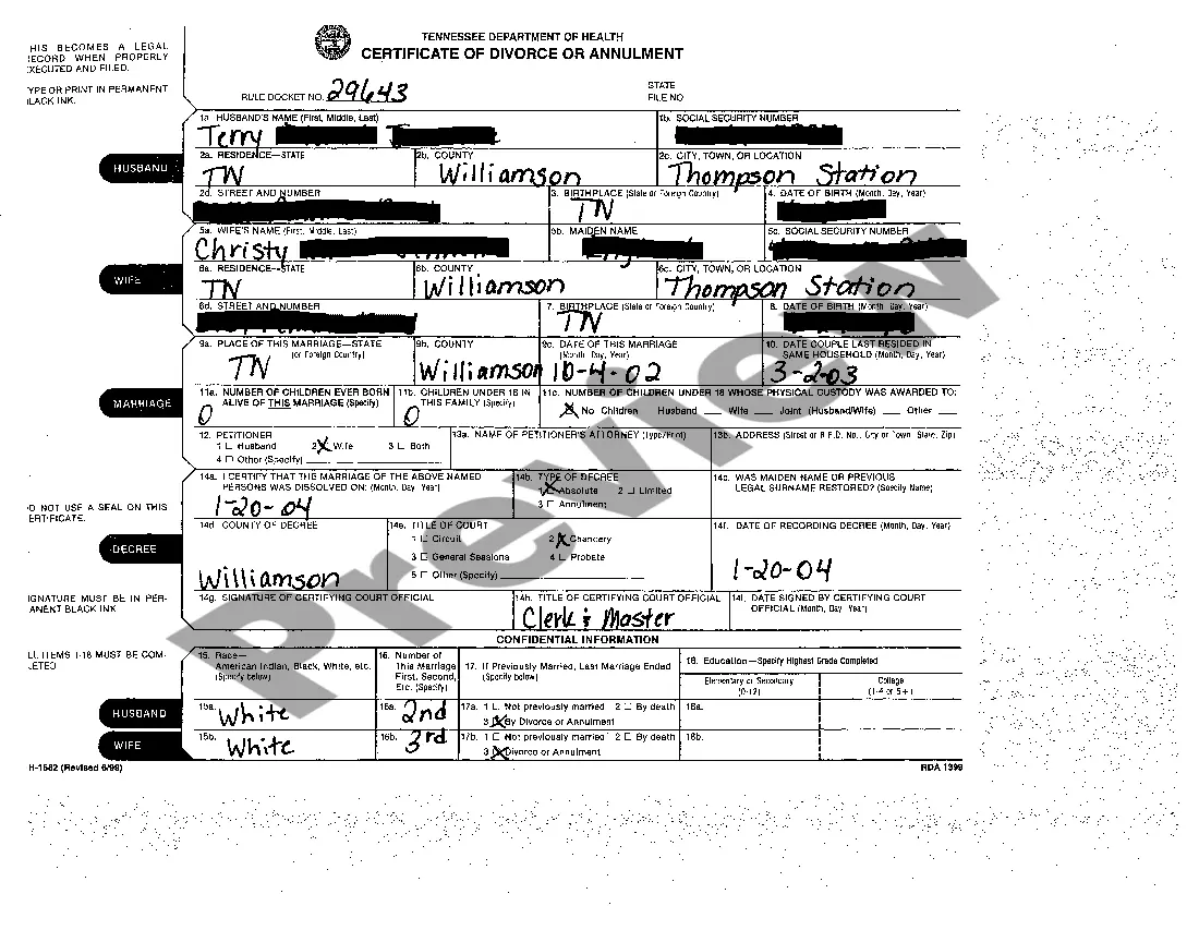 Get A03 Final Decree for Divorce Based Upon Irreconcilable Differences Without Children Preview A03 Final Decree for Divorce Based Upon Irreconcilable Differences Without Children