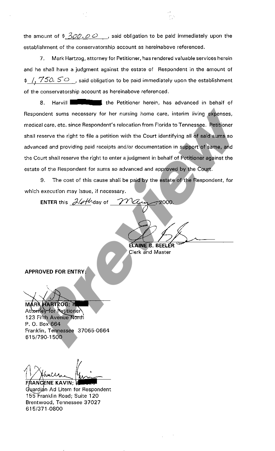 Tennessee Letter of Conservatorship - Tennessee Conservatorship Forms ...