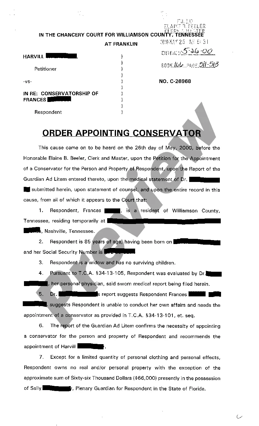 Preview A05 Letter of Conservatorship