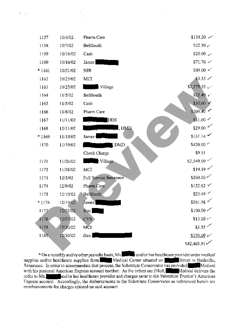 Preview A10 Conservator Affidavit with Accounting