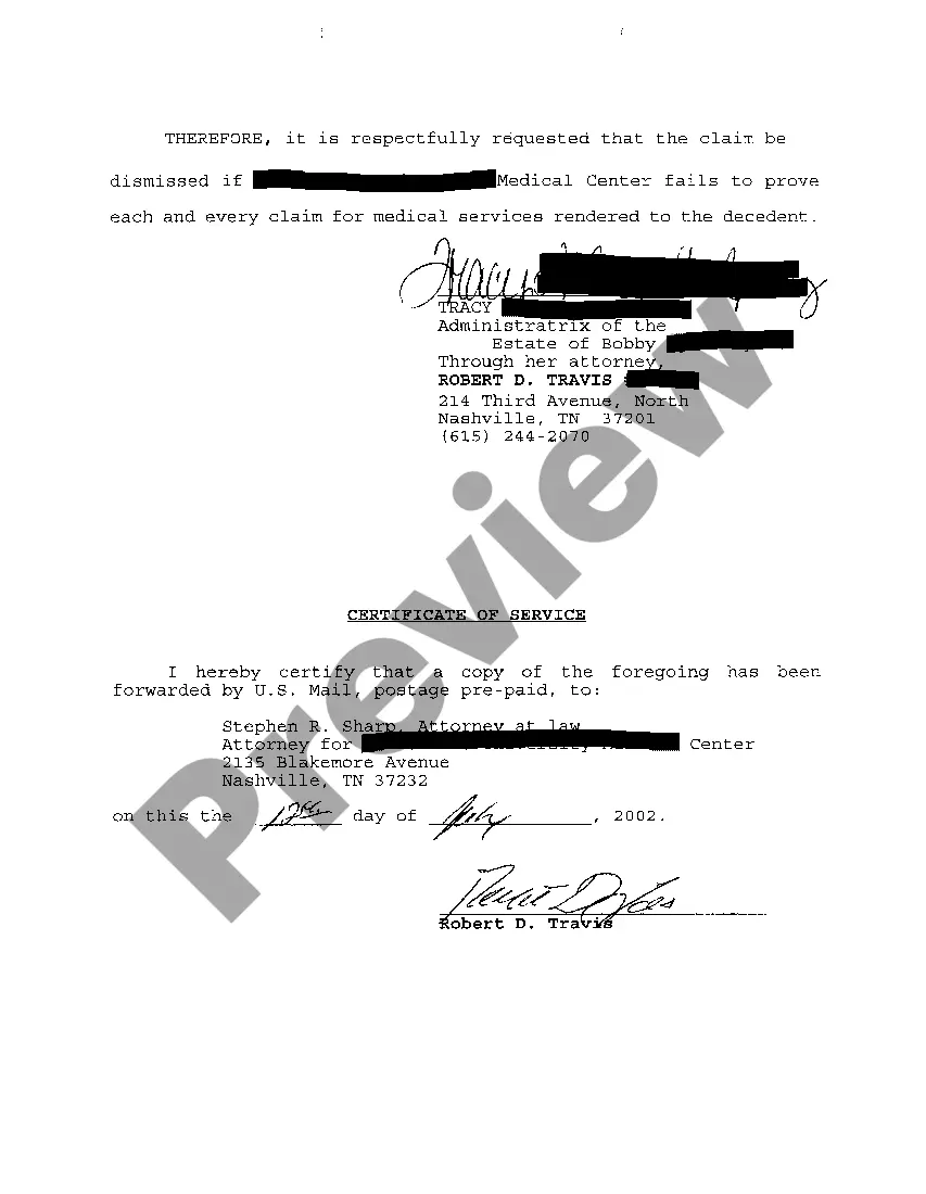 Preview A04 Exception To The Claim Against the Estate by Hospital