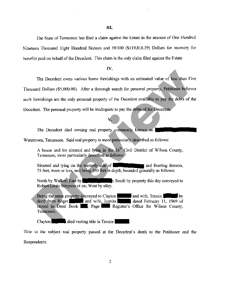 Preview A06 Petition To Sell Real Property of Deceased