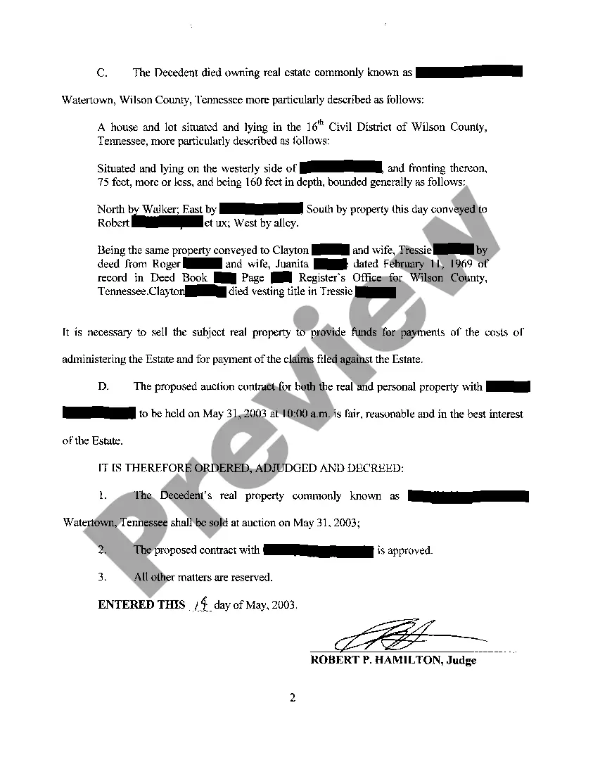 Get A07 Order To Sell Real Property of Deceased Preview A07 Order To Sell Real Property of Deceased